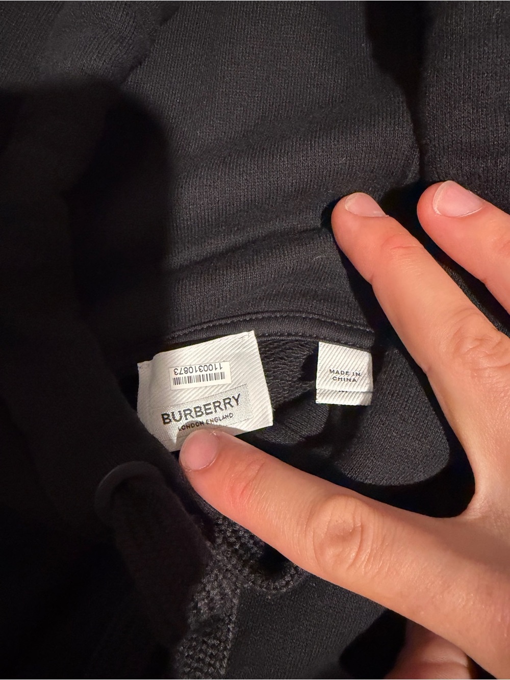 Burberry Black Pullover with Pink Logo Text